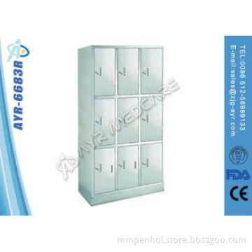 Nine Doors Stainless Steel Hospital Doctor Clothes Cabinet